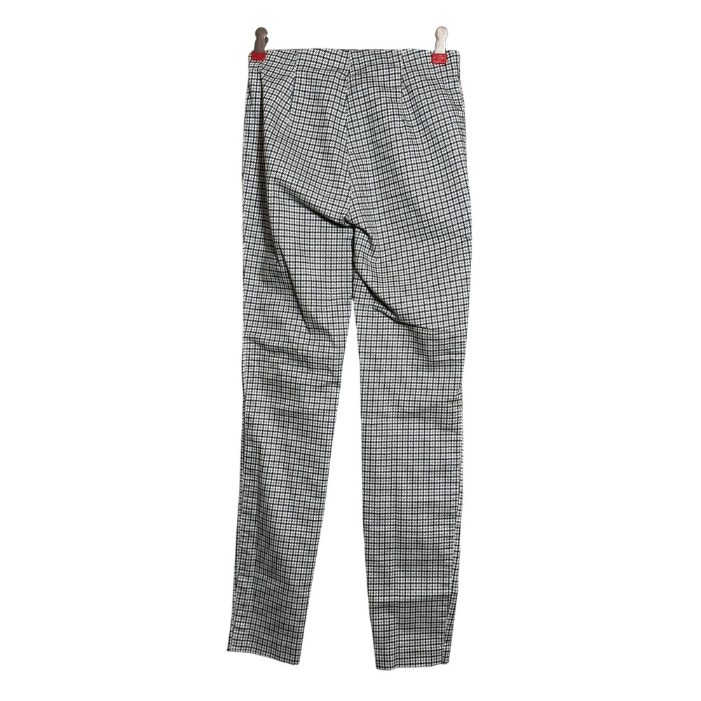 H&M Women's Pants Size 2 Small Plaid Houndstooth Check Slim Trousers - Picture 3 of 8